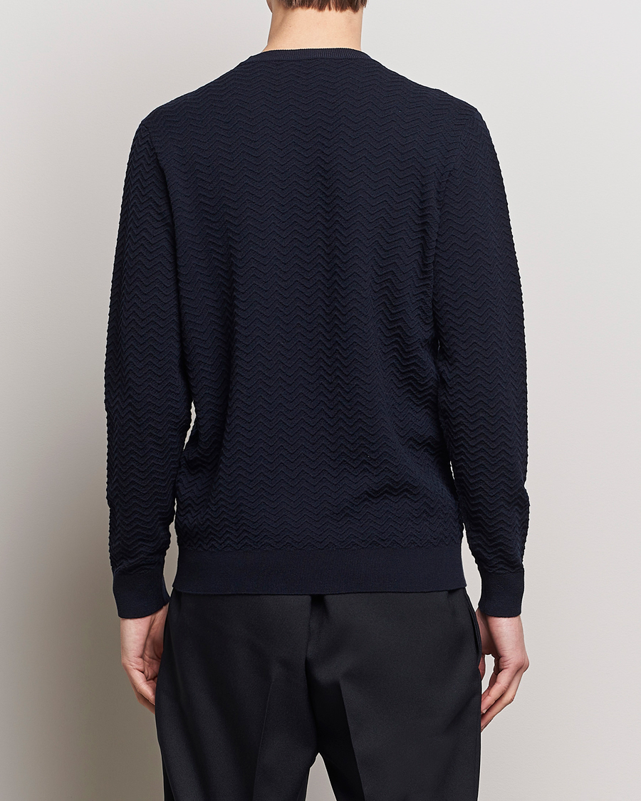 Mies | Puserot | Giorgio Armani | Wool Chevron Pullover Navy