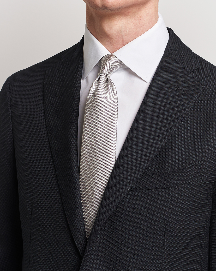Mies | Giorgio Armani | Giorgio Armani | Jacquard Silk Tie Light Grey