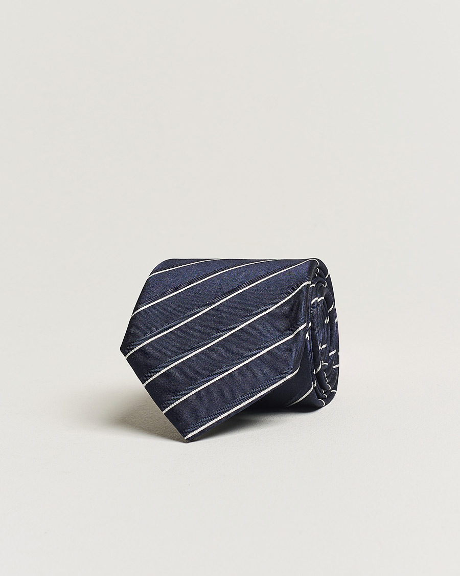 Mies | Giorgio Armani Regimental Stripe Silk Tie Navy | Giorgio Armani | Regimental Stripe Silk Tie Navy