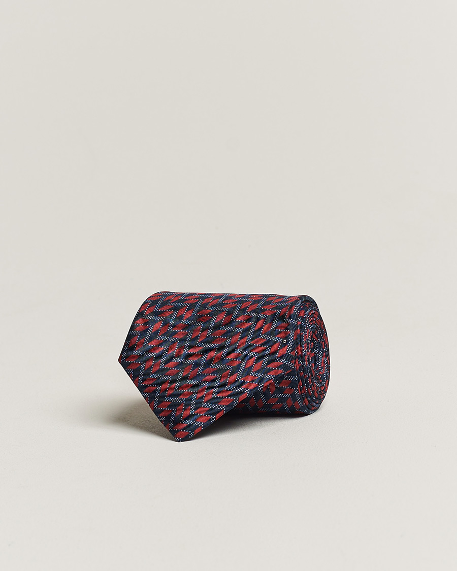 Mies | Giorgio Armani Printed Silk Tie Navy/Red | Giorgio Armani | Printed Silk Tie Navy/Red
