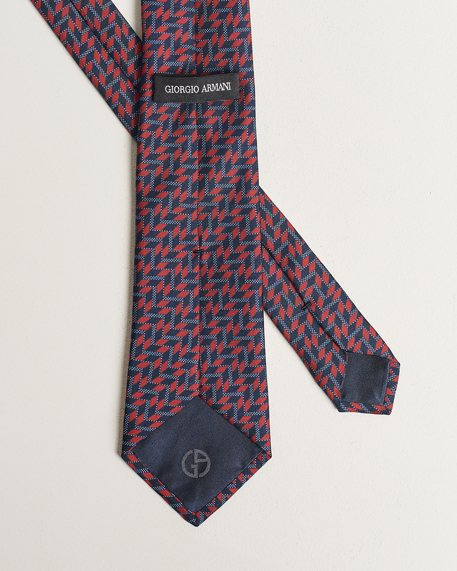 Mies | Giorgio Armani Printed Silk Tie Navy/Red | Giorgio Armani | Printed Silk Tie Navy/Red