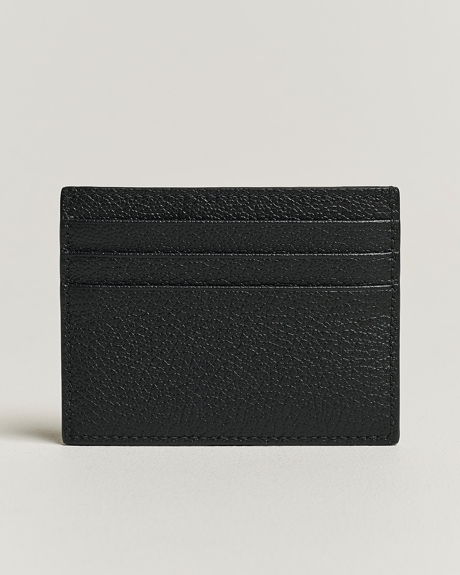 Mies | Giorgio Armani Grain Leather Card Holder Black Calf | Giorgio Armani | Grain Leather Card Holder Black Calf