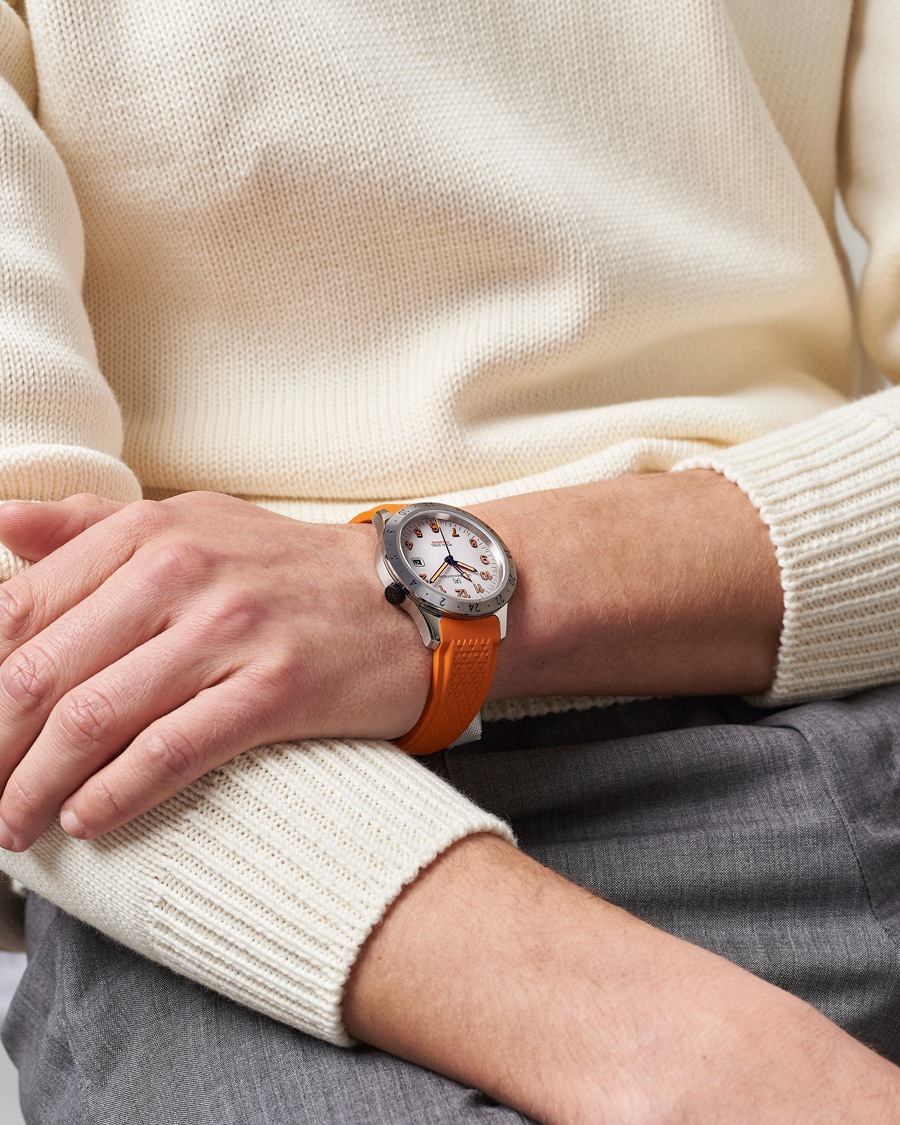Mies | Sjöö Sandström Royal Steel Worldtimer 41mm Annual Edition Orange | Sjöö Sandström | Royal Steel Worldtimer 41mm Annual Edition Orange