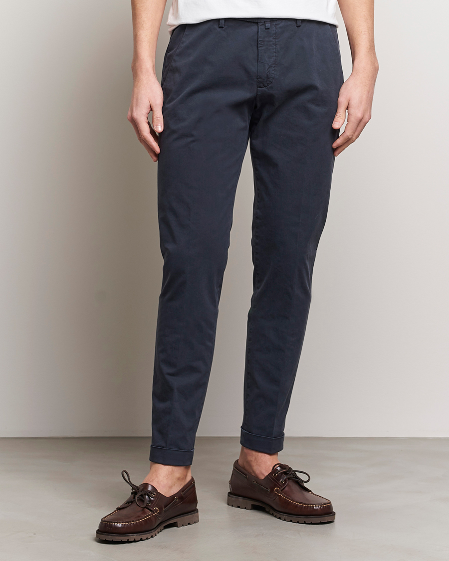 Mies | Housut | Briglia 1949 | Slim Fit Cotton Stretch Chinos Navy