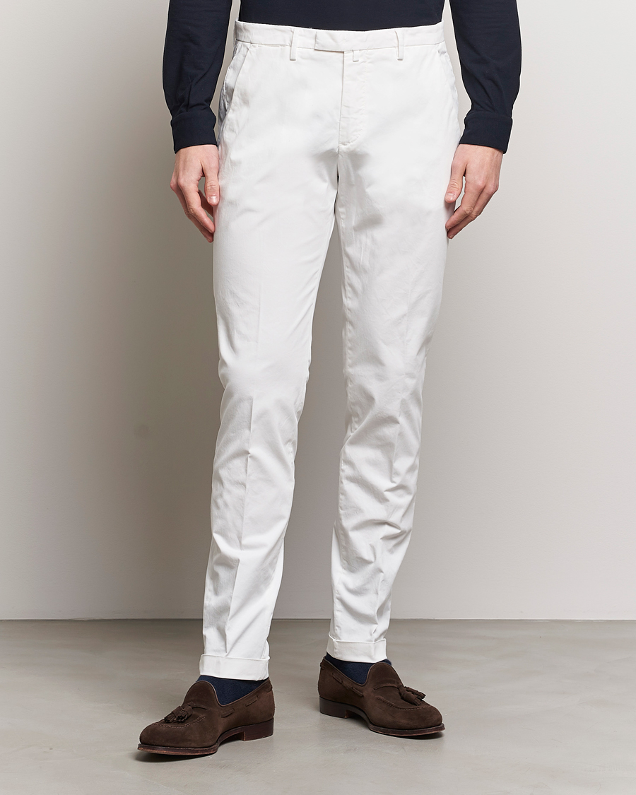 Mies | Housut | Briglia 1949 | Slim Fit Cotton Stretch Chinos White