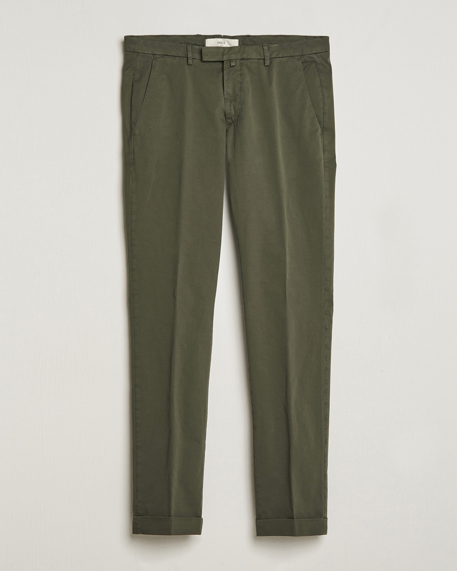 Mies | Housut | Briglia 1949 | Slim Fit Cotton Stretch Chinos Olive