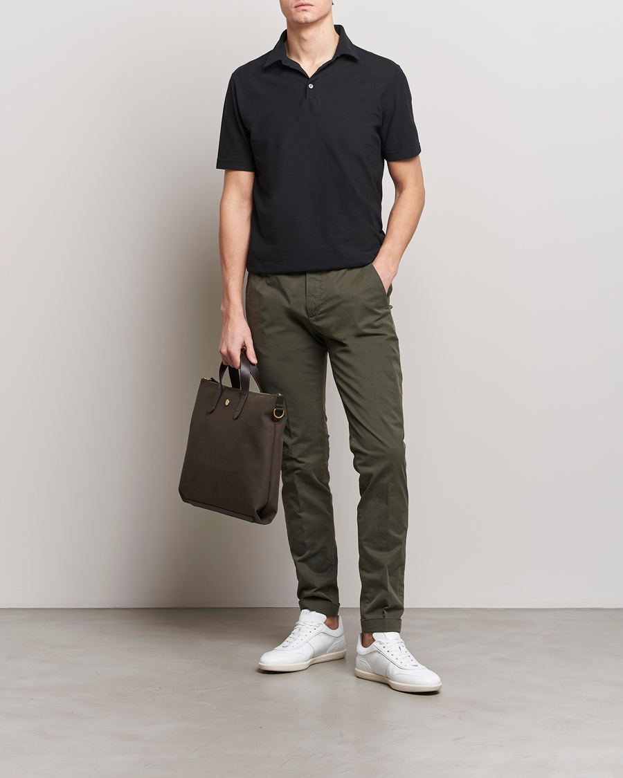 Mies | Housut | Briglia 1949 | Slim Fit Cotton Stretch Chinos Olive