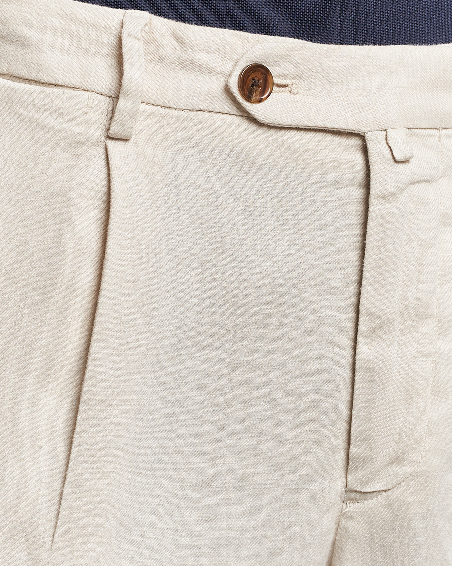 Mies | Housut | Briglia 1949 | Pleated Linen Trousers Beige