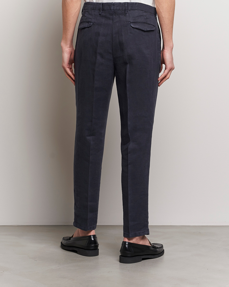 Mies | Housut | Briglia 1949 | Pleated Linen Trousers Navy