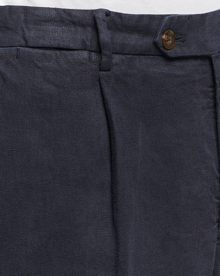 Mies | Housut | Briglia 1949 | Pleated Linen Trousers Navy