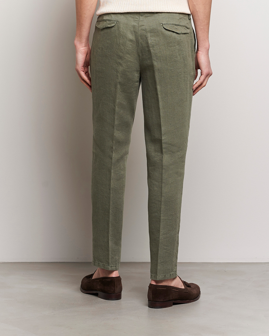 Mies | Housut | Briglia 1949 | Pleated Linen Trousers Olive