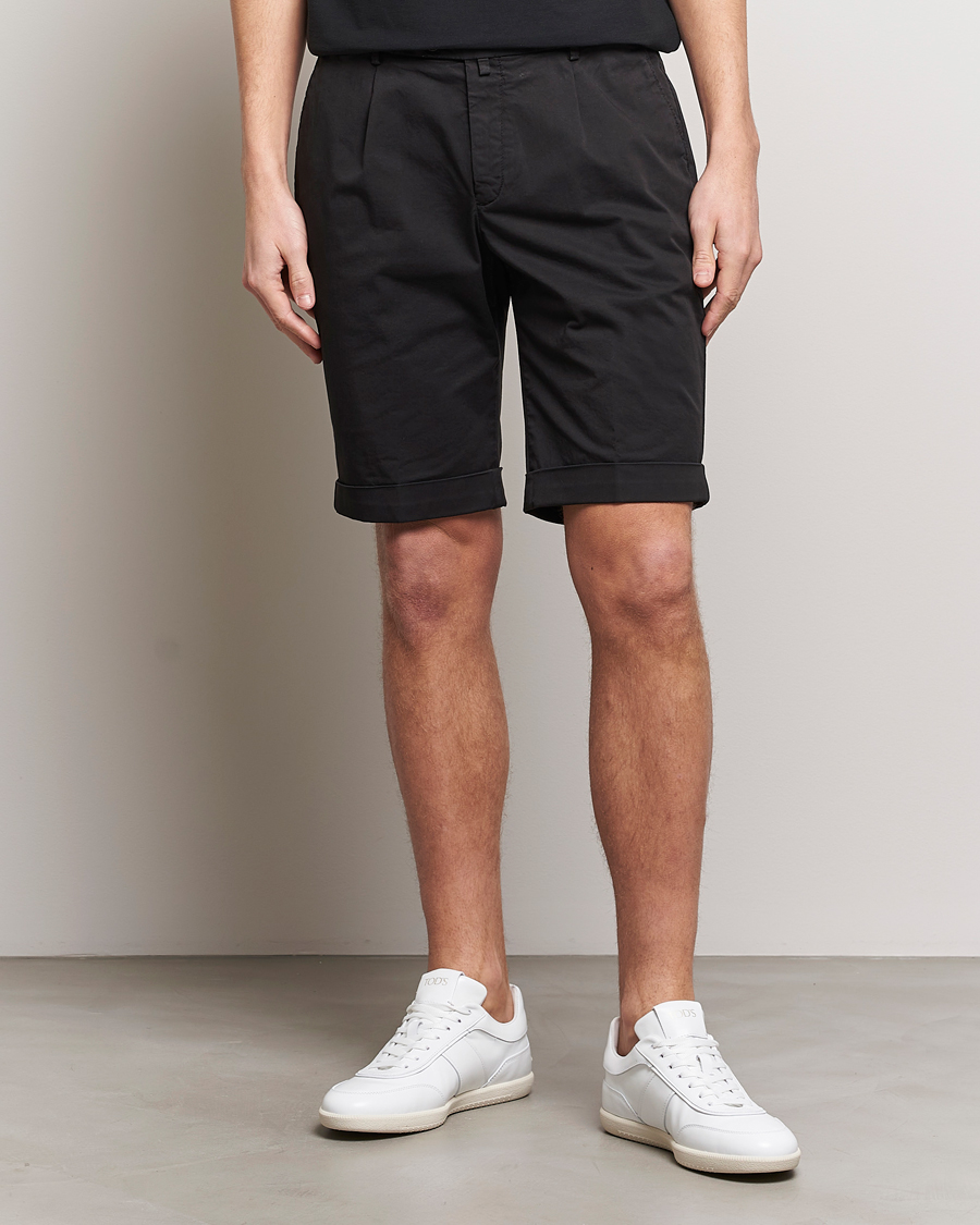 Mies | Vaatteet | Briglia 1949 | Pleated Cotton Shorts Black