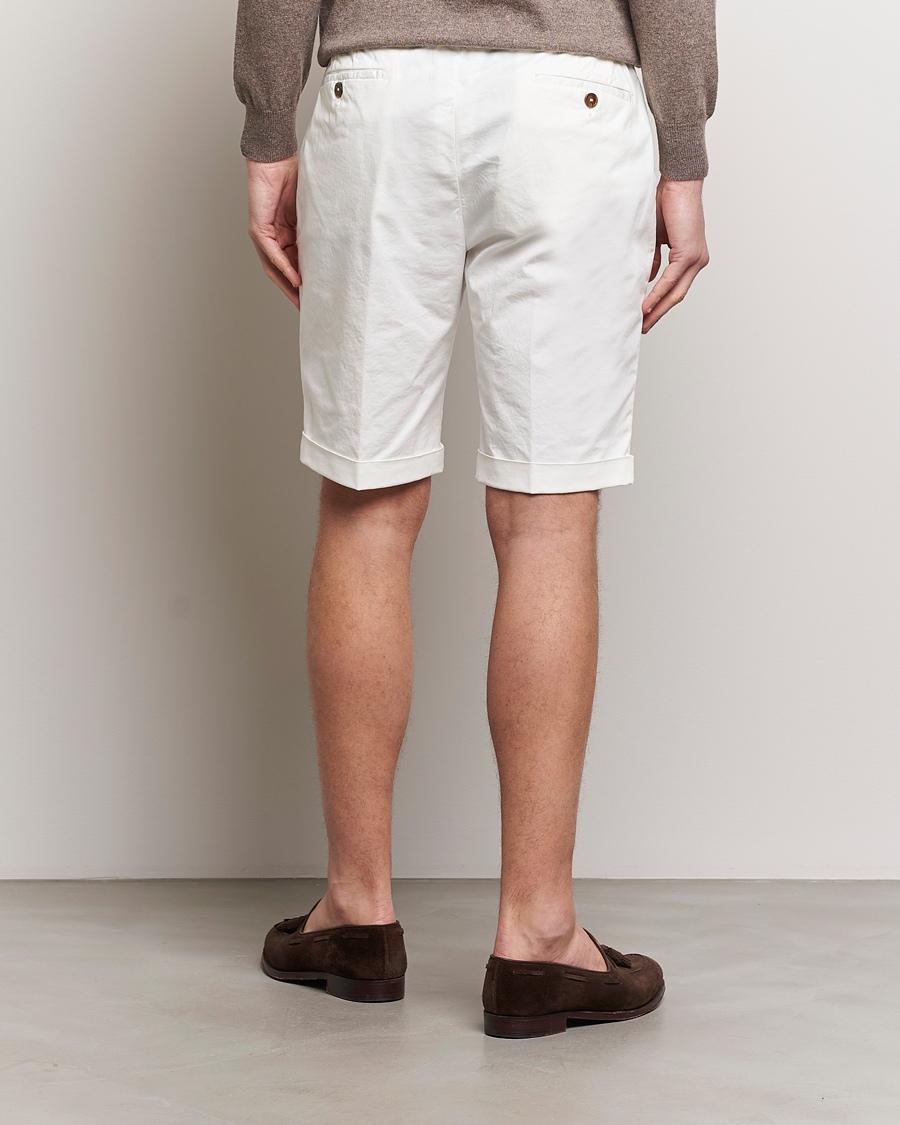 Mies | Shortsit | Briglia 1949 | Pleated Cotton Shorts White