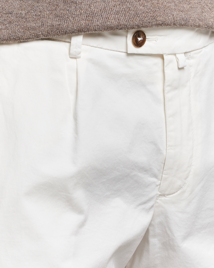 Mies | Shortsit | Briglia 1949 | Pleated Cotton Shorts White