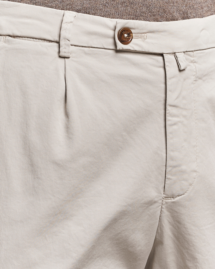 Mies | Shortsit | Briglia 1949 | Pleated Cotton Shorts Beige