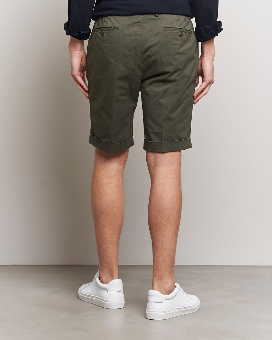 Mies | Shortsit | Briglia 1949 | Pleated Cotton Shorts Olive