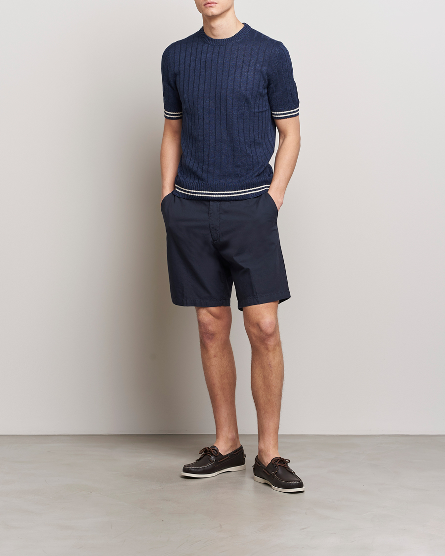 Mies | Shortsit | Briglia 1949 | Easy Fit Cotton Shorts Navy