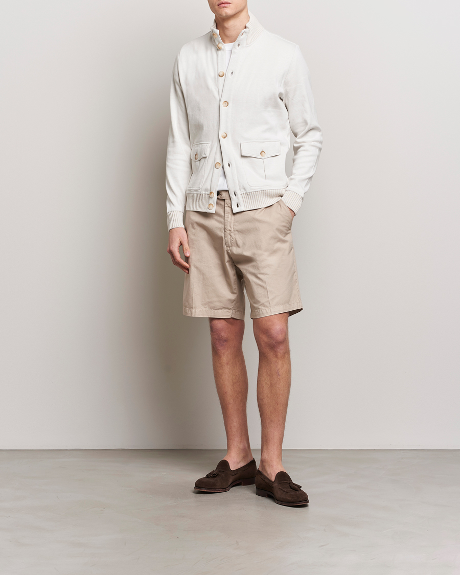 Mies | Shortsit | Briglia 1949 | Easy Fit Cotton Shorts Beige