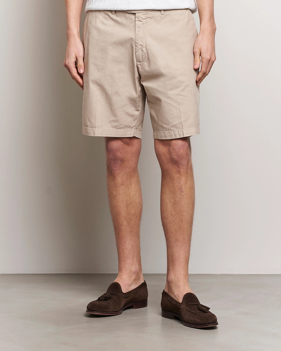 Mies | Shortsit | Briglia 1949 | Easy Fit Cotton Shorts Beige