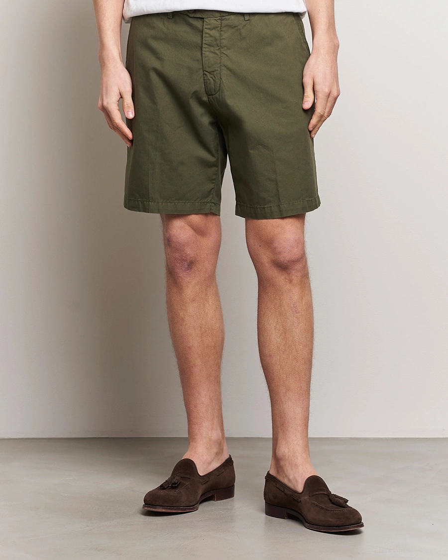 Mies | Vaatteet | Briglia 1949 | Easy Fit Cotton Shorts Olive