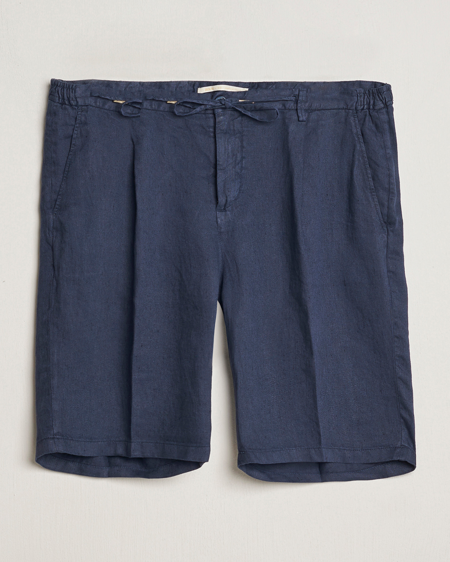 Mies | Shortsit | Briglia 1949 | Easy Fit Linen Shorts Navy