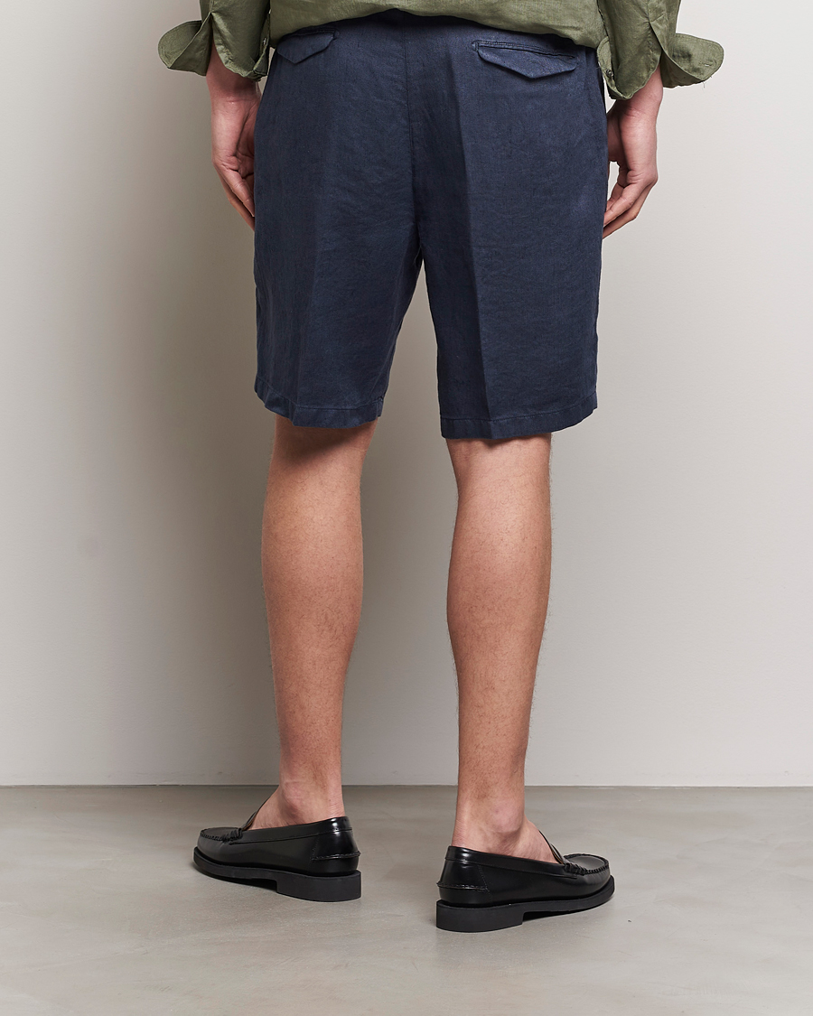 Mies | Shortsit | Briglia 1949 | Easy Fit Linen Shorts Navy