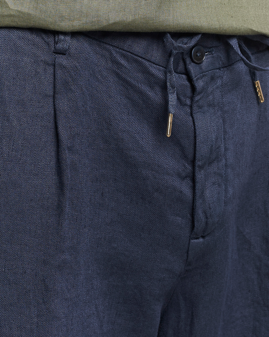 Mies | Shortsit | Briglia 1949 | Easy Fit Linen Shorts Navy