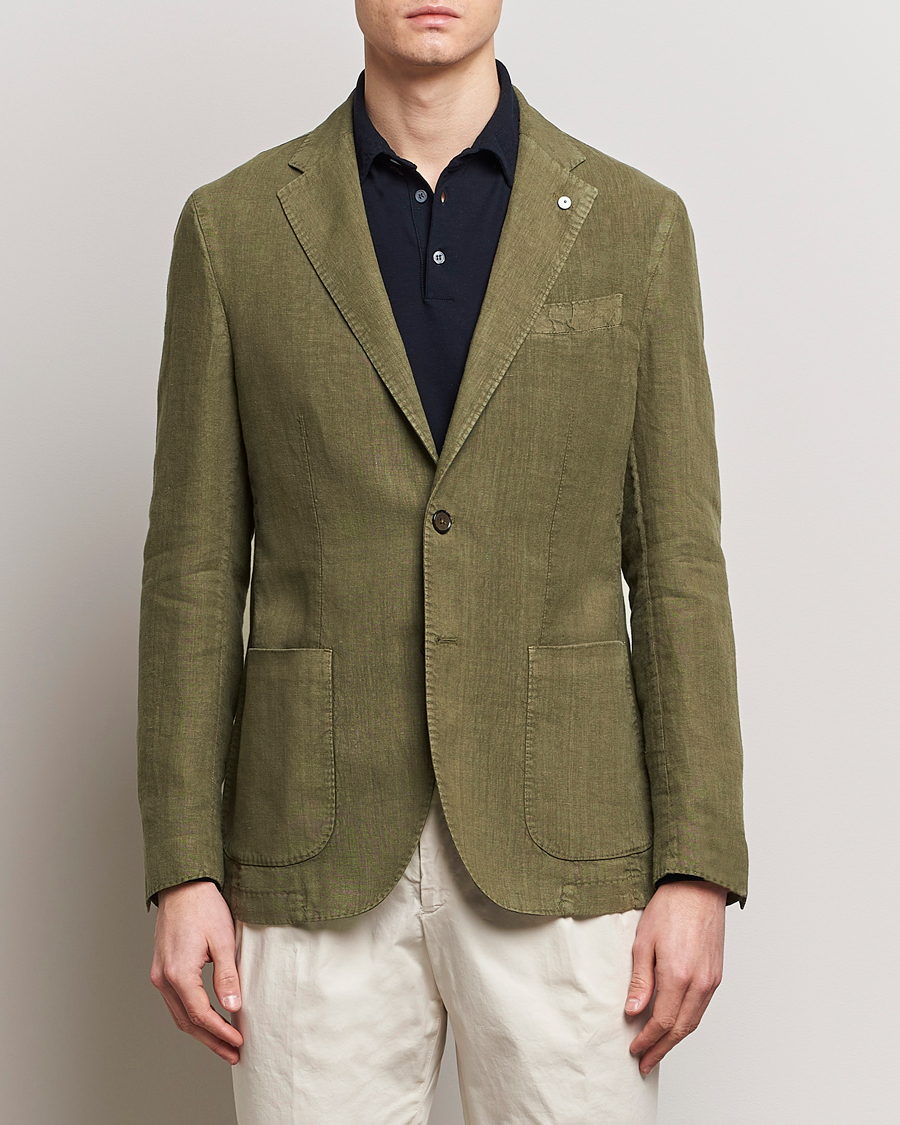 Mies | Pikkutakit | L.B.M. 1911 | Jack Regular Fit Linen Blazer Olive