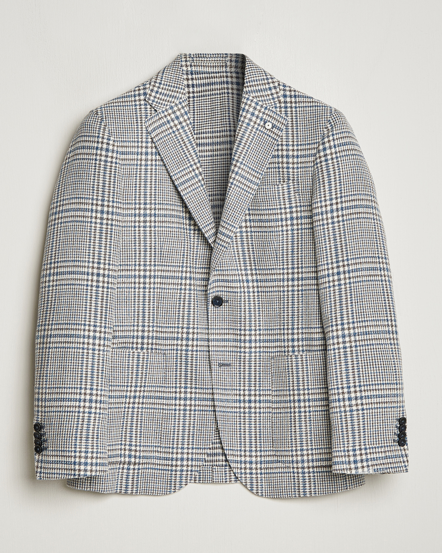 Mies | Pikkutakit | L.B.M. 1911 | Checked Cotton Blazer Navy/Brown