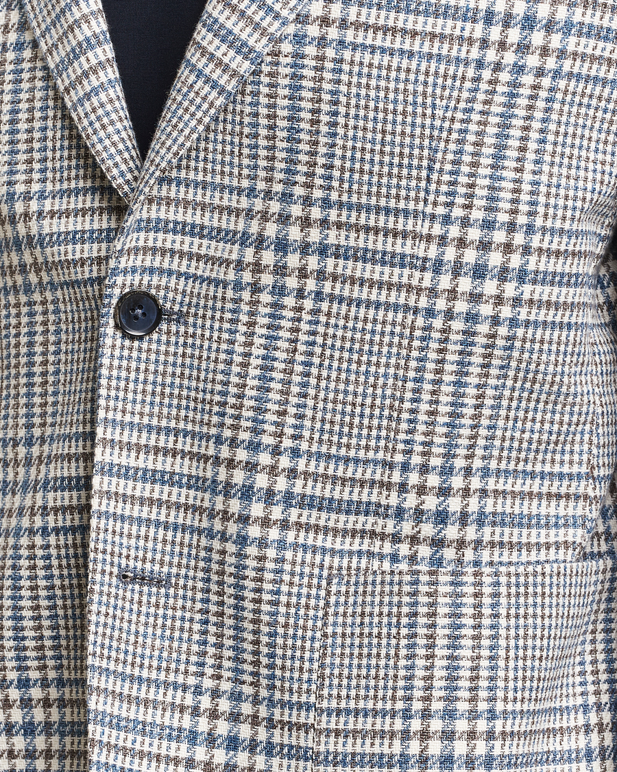 Mies | Pikkutakit | L.B.M. 1911 | Checked Cotton Blazer Navy/Brown