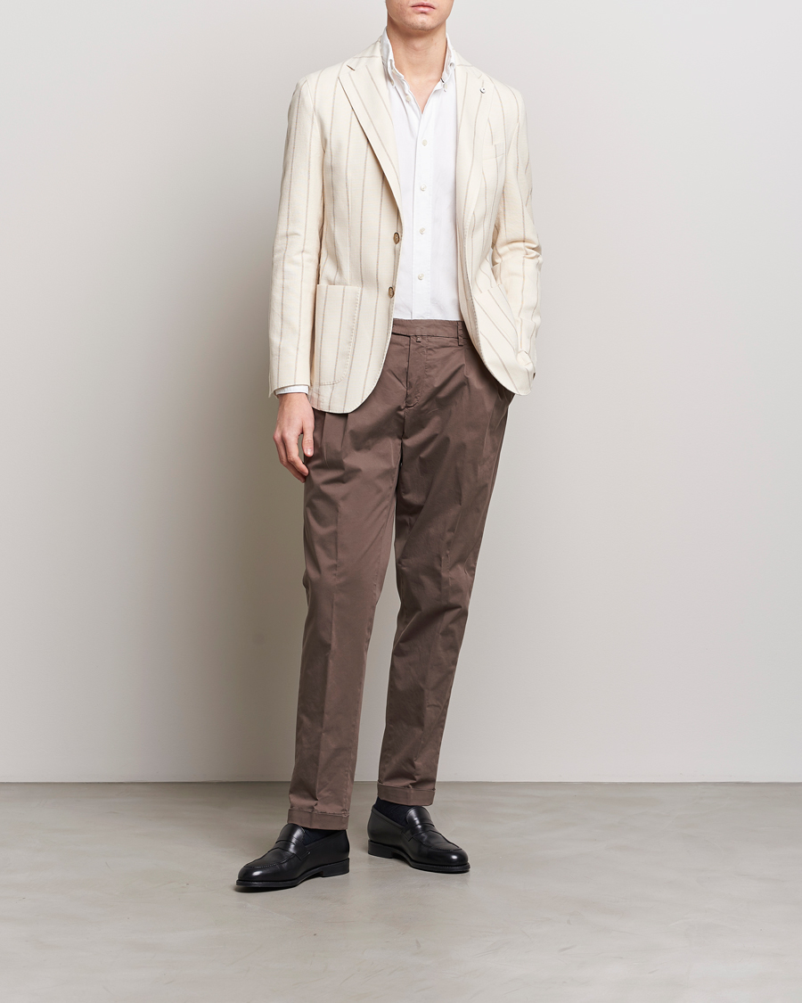 Mies | Pikkutakit | L.B.M. 1911 | Striped Cotton Blazer Beige