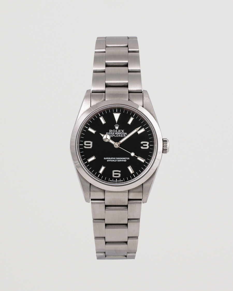 Mies | Rolex Pre-Owned Explorer 114270 Steel Black Silver | Rolex Pre-Owned | Explorer 114270 Steel Black Silver