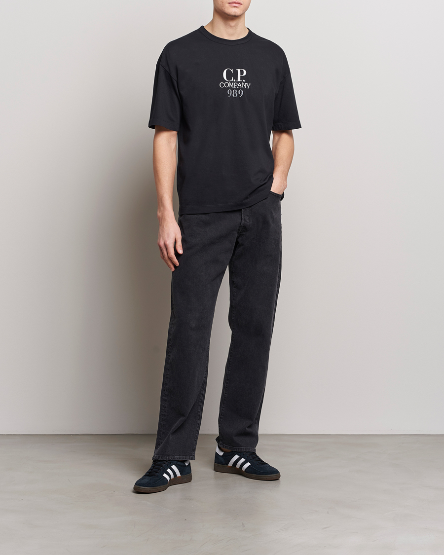 Mies | T-paidat | C.P. Company | Brushed Cotton Embroidery Logo T-Shirt Black