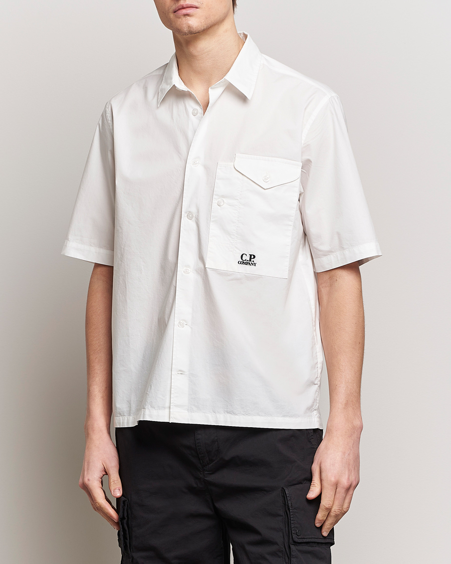 Mies | Kauluspaidat | C.P. Company | Short Sleeve Popline Shirt White