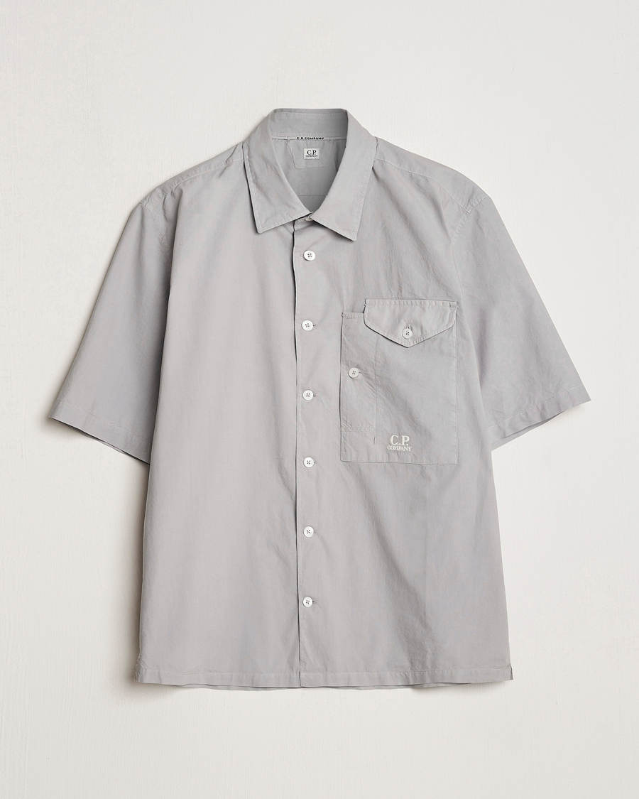 Mies | Kauluspaidat | C.P. Company | Short Sleeve Popline Shirt Grey