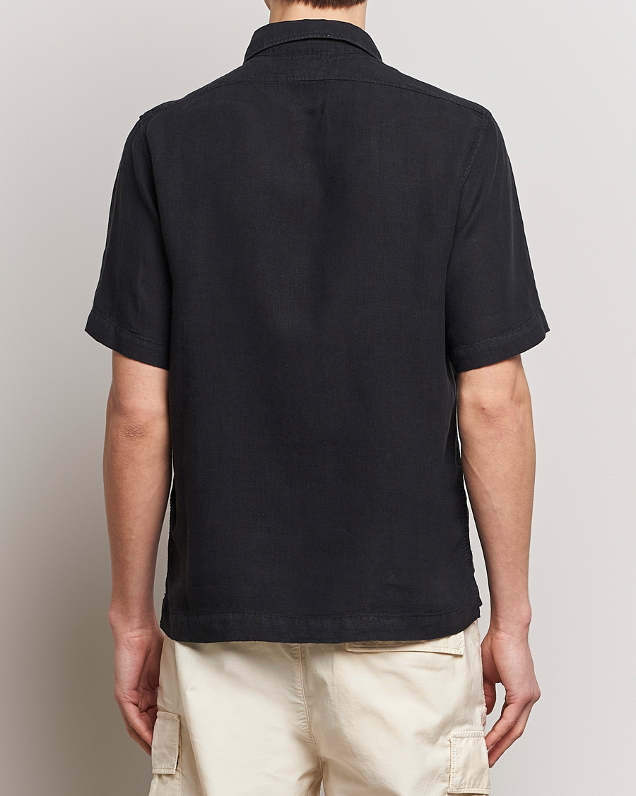 Mies | Kauluspaidat | C.P. Company | Short Sleeve Linen Shirt Black