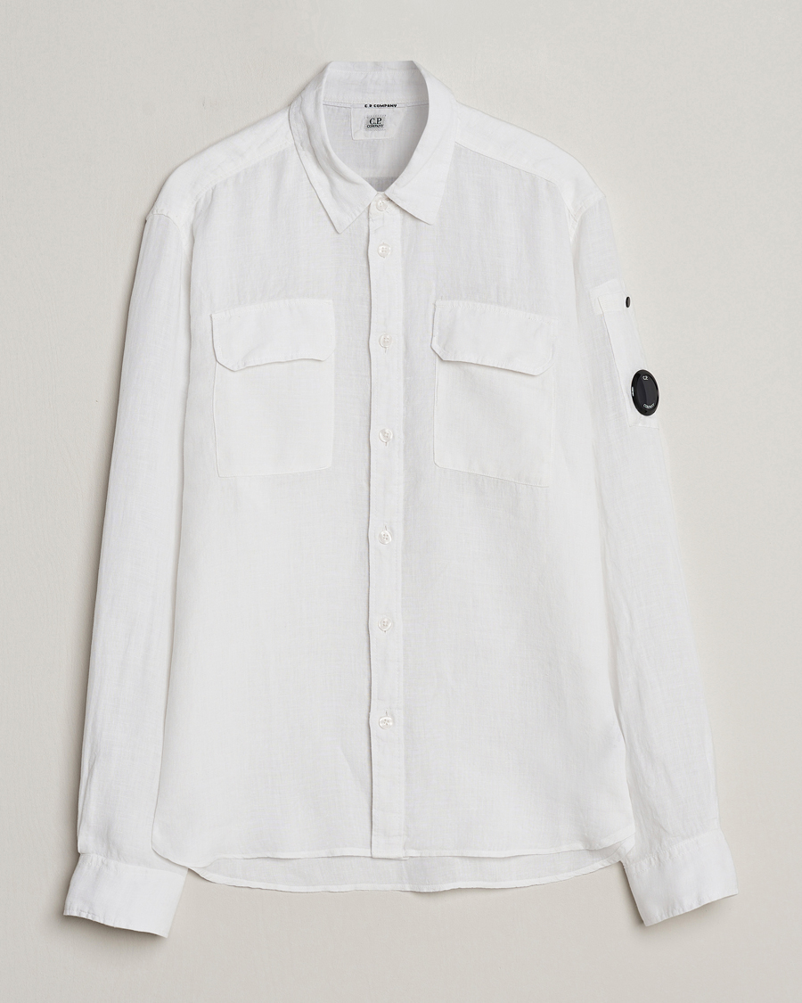 Mies | Kauluspaidat | C.P. Company | Long Sleeve Linen Shirt White