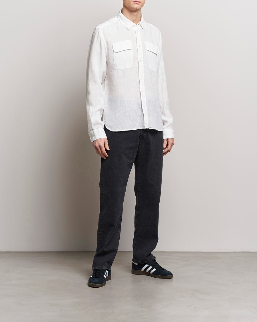 Mies | Kauluspaidat | C.P. Company | Long Sleeve Linen Shirt White