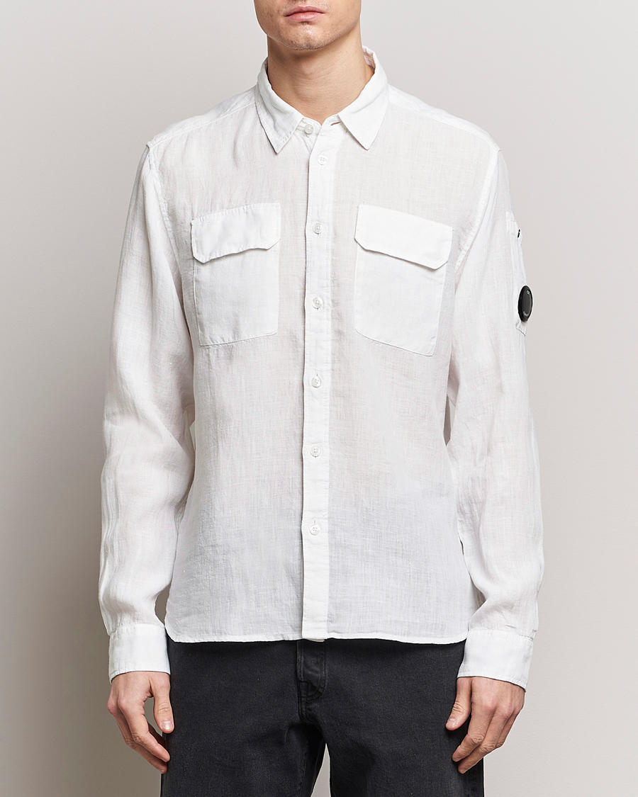 Mies | Osastot | C.P. Company | Long Sleeve Linen Shirt White