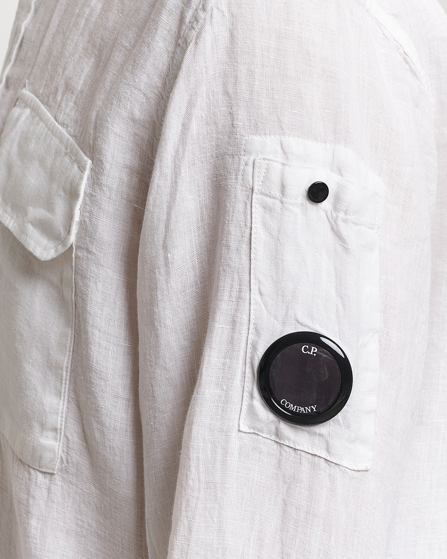 Mies | Kauluspaidat | C.P. Company | Long Sleeve Linen Shirt White
