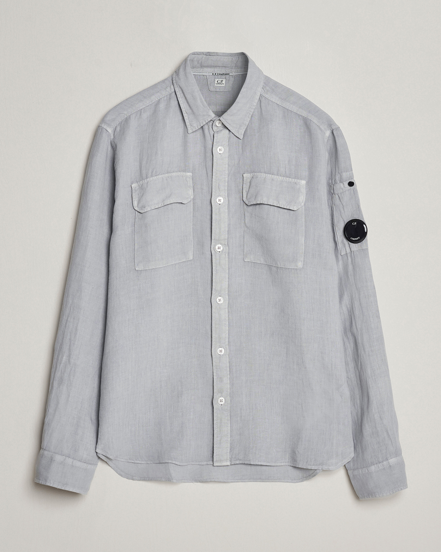 Mies | Kauluspaidat | C.P. Company | Long Sleeve Linen Shirt Grey