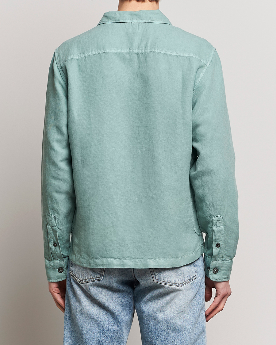Mies | Kauluspaidat | C.P. Company | Broken Linen/Cotton Overshirt Light Green