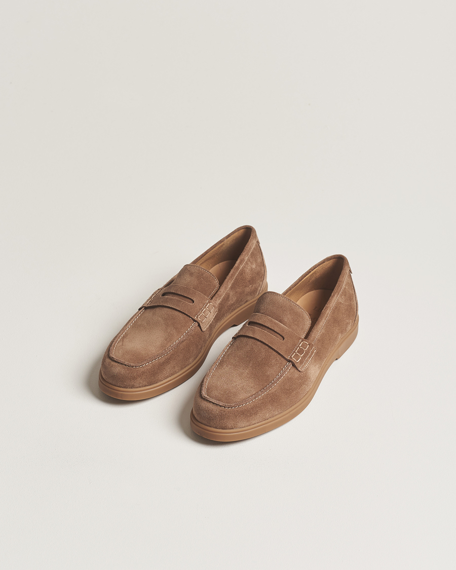 Mies | Käsintehdyt kengät | Loake 1880 | Lucca Suede Penny Loafer Flint