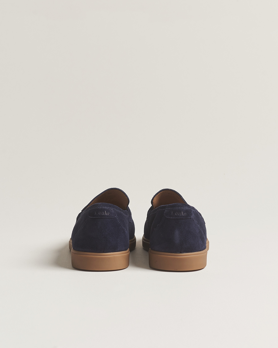 Mies | Loake 1880 Lucca Suede Penny Loafer Navy | Loake 1880 | Lucca Suede Penny Loafer Navy