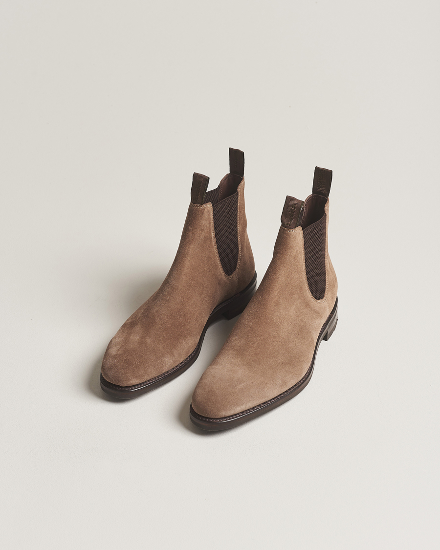 Mies | Käsintehdyt kengät | Loake 1880 | Emsworth Chelsea Boot Flint Suede