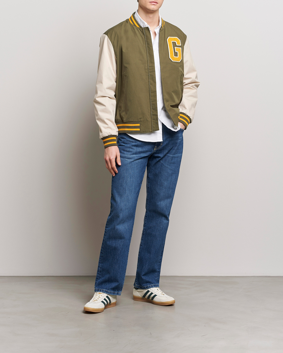 Mies | Takit | GANT | Light Varsity Jacket Green/Soft Oat