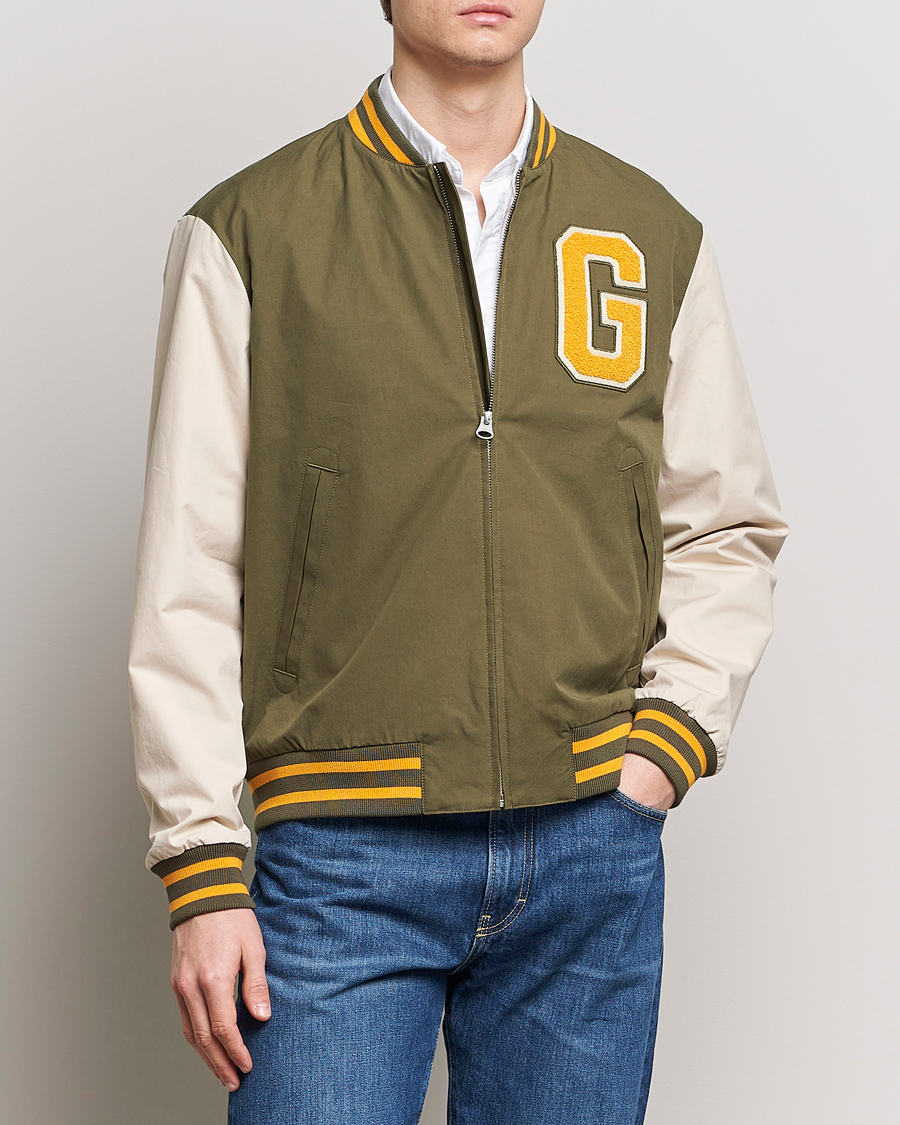 Mies | Takit | GANT | Light Varsity Jacket Green/Soft Oat