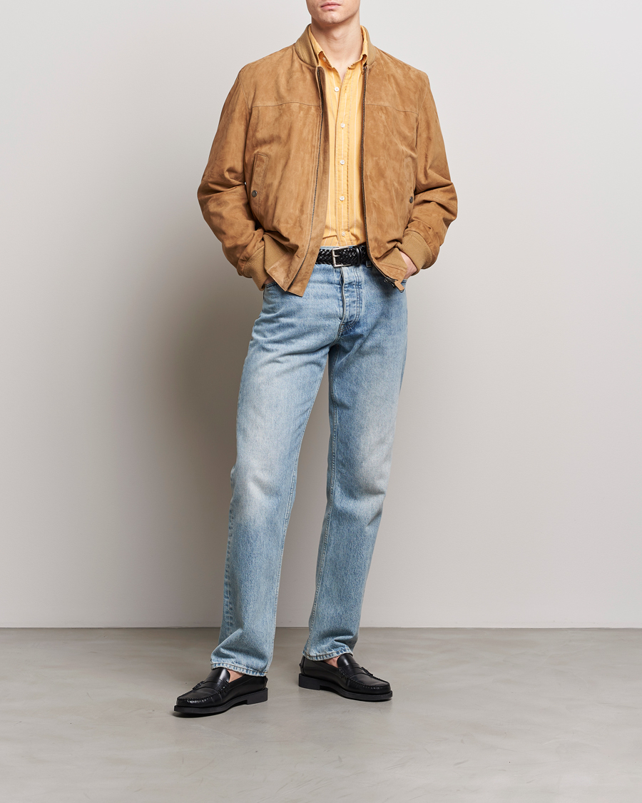 Mies | Takit | Gant | Suede Bombar Jacket Dark Khaki