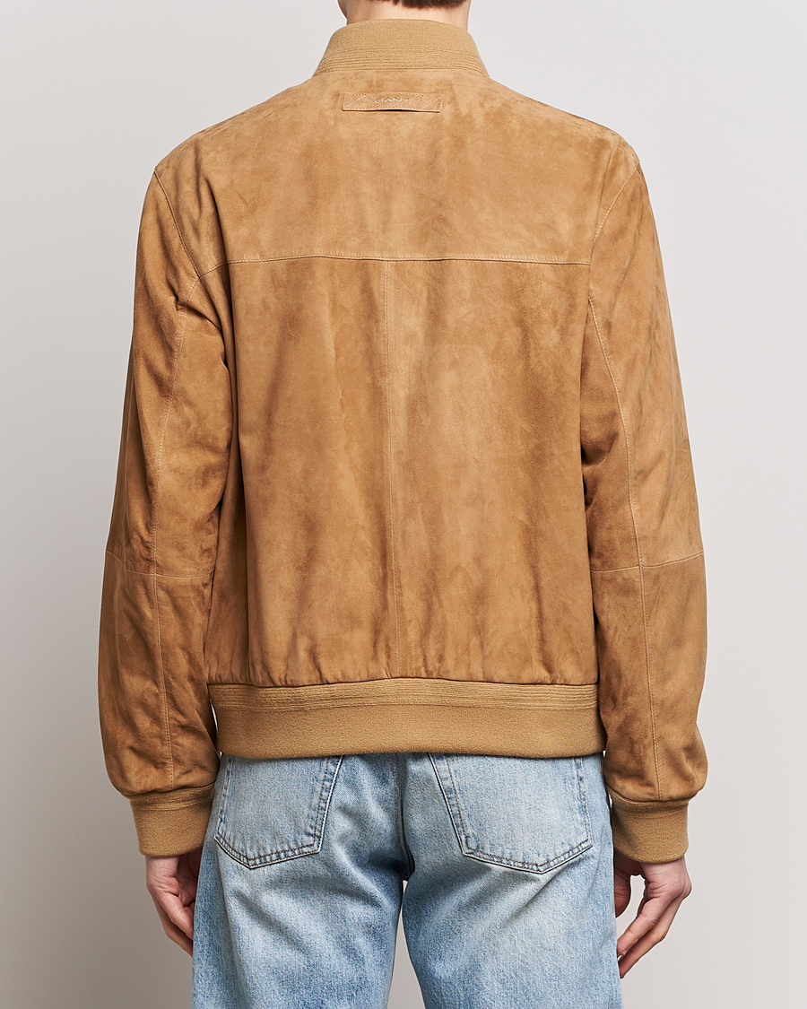 Mies | Takit | GANT | Suede Bombar Jacket Dark Khaki