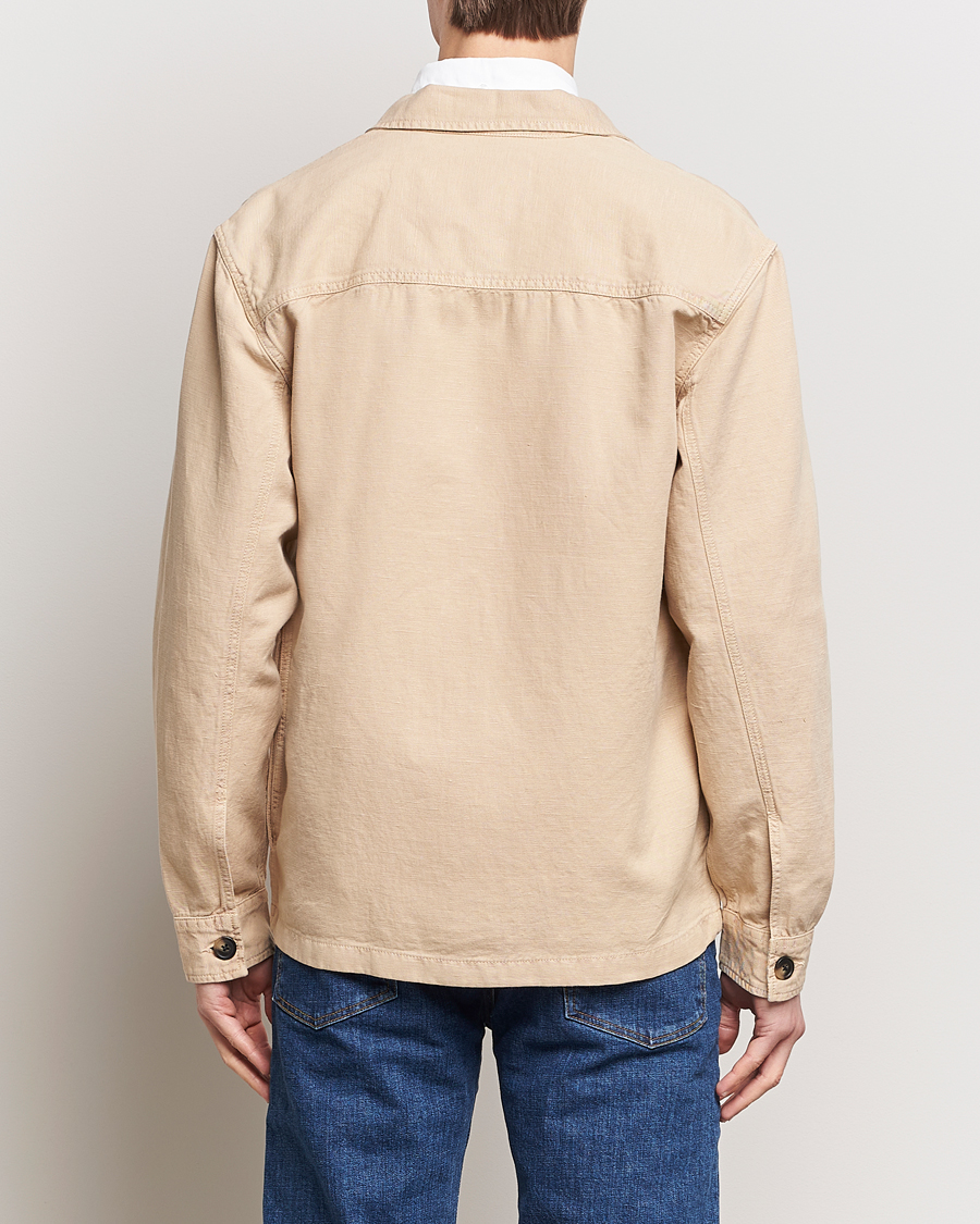 Mies | Kauluspaidat | GANT | Linen/Cotton Twill Overshirt Dry Sand